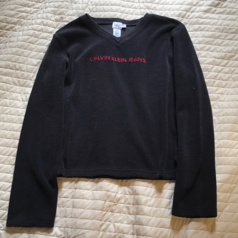 Black Calvin Klein Jeans Fleece Top